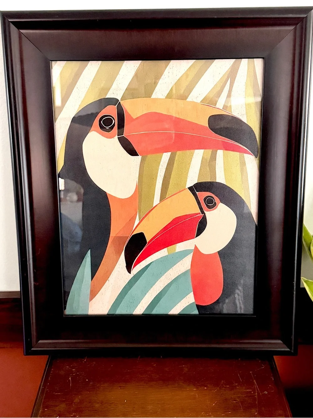 Tropical Toucan Bird Vintage Style Canvas Art Print Framed Wall Hanging Art